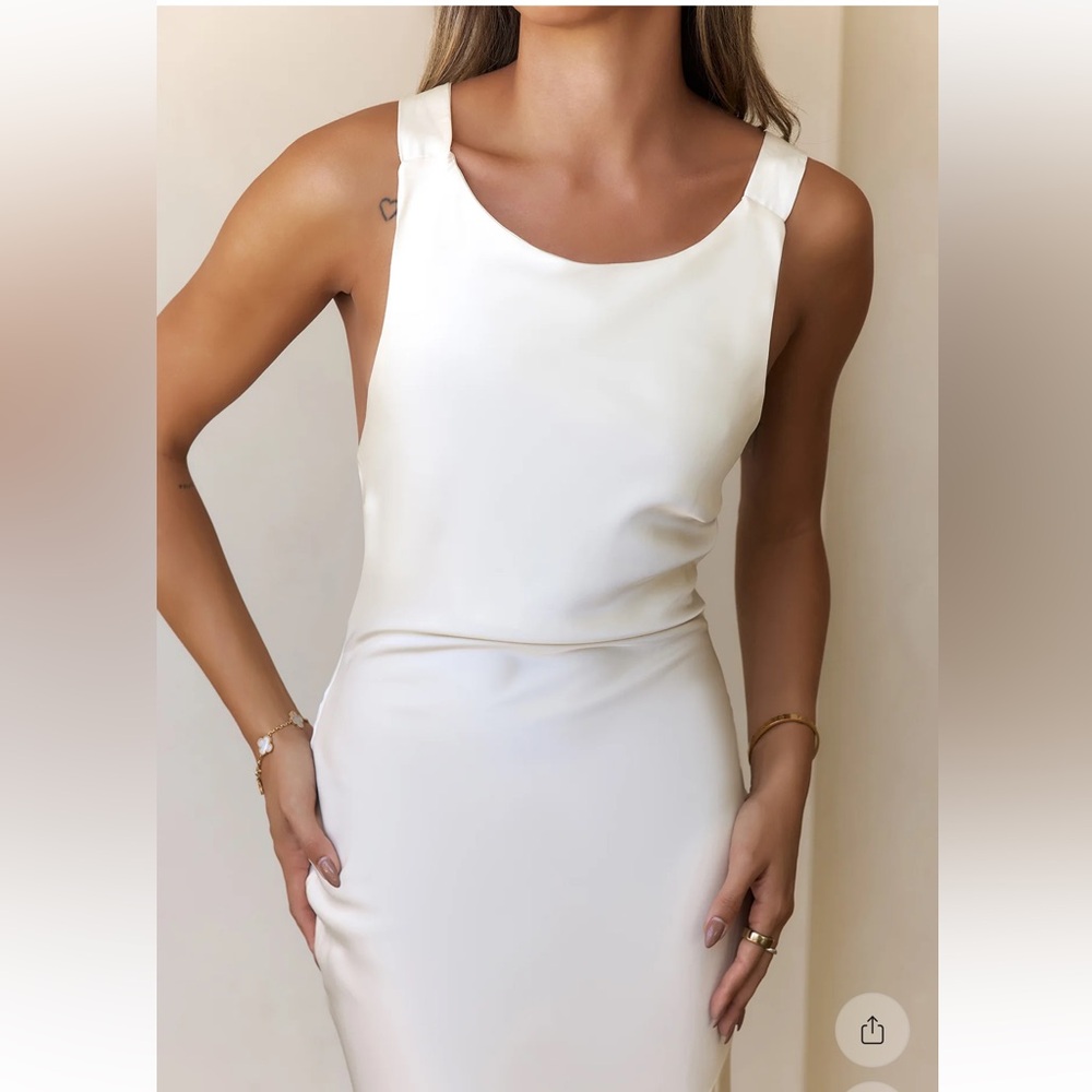 Hello Molly Ivory Satin Maxi Dress - Picture 3 of 7